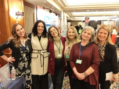 attendees at language teaching conference in Athens posing for photos