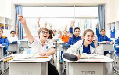 Children lifting their hands