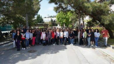 students on campus